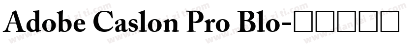 Adobe Caslon Pro Blo字体转换